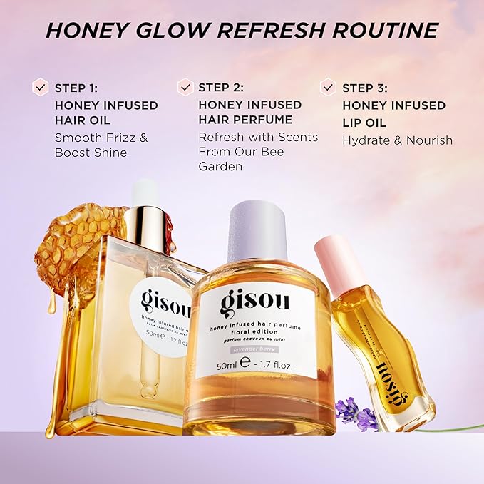 Gisou Honey Infused Hair Perfume – Long-Lasting Hair Fragrance with Mirsalehi Honey & Argan Oil, Lavender Berry Scent, 1.7 Fl Oz