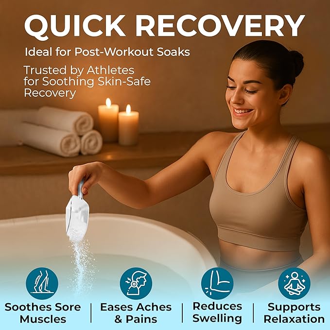 TradeGrade Epsom Salt – Pure Magnesium Sulfate for Soaking & Relaxation – Muscle Recovery, Wellness & Stress Relief – Includes Bucket with Scoop (1 Gallon)