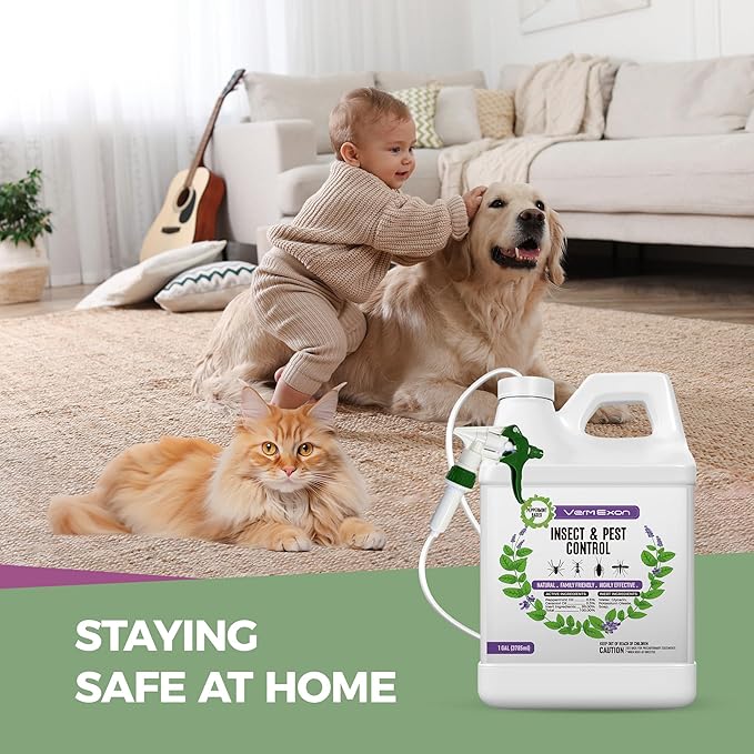 Peppermint Oil Insect & Pest Control Spray – 128oz Natural Plant-Based Bug Killer for Spiders, Ants, Flies, and Other Insects, Safe for Home & Kitchen Use