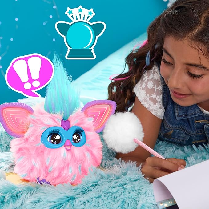 Furby Cotton Candy, 15 Fashion Accessories, Interactive Plush Toys for 6 Year Old Girls & Boys & Up, Voice Activated Animatronic, Pink & Blue (Amazon Exclusive)