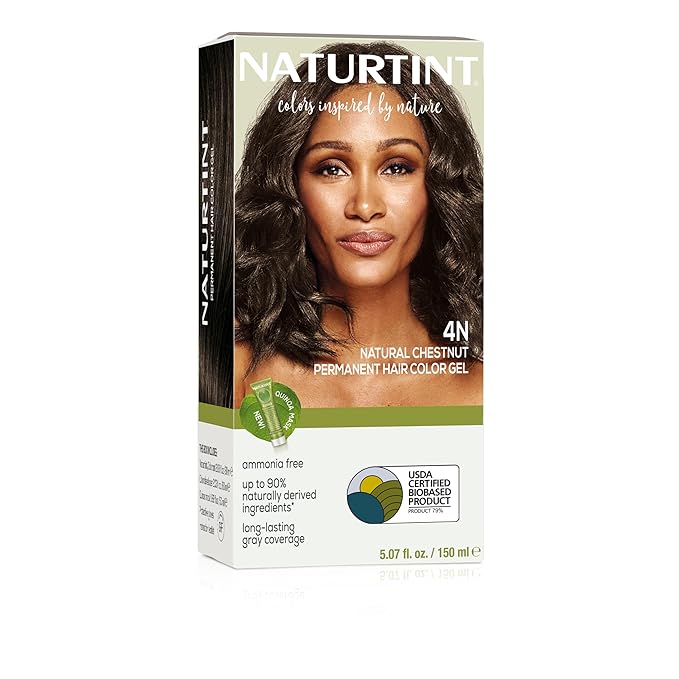 Naturtint 4N Natural Chestnut Permanent Hair Color (Pack of 1), Ammonia Free, Vegan, Cruelty Free, up to 100% Gray Coverage, Long Lasting Results (Packaging may vary)