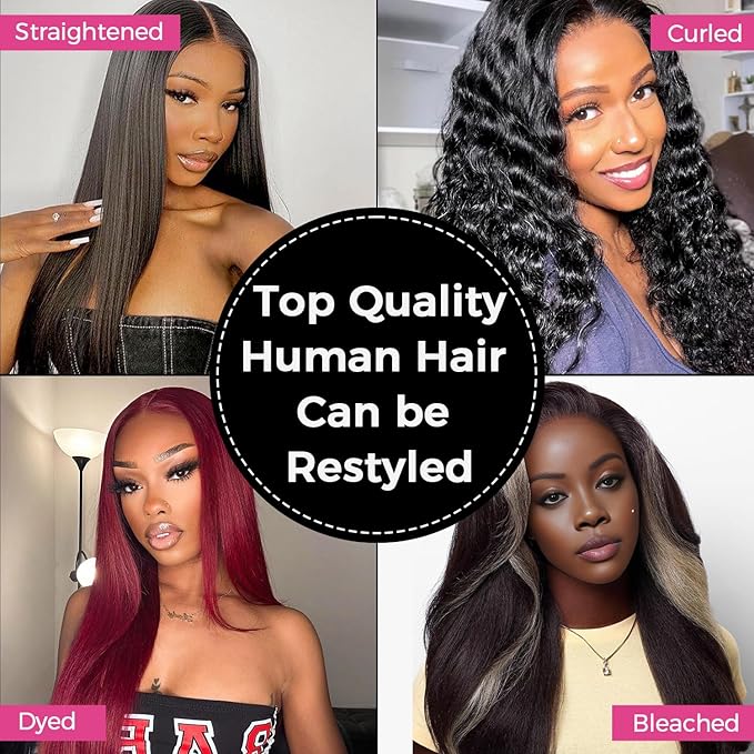 Lashey 2x6 SKINLIKE HD Lace Closure Human Hair Straight, 0.10mm Ultra-Thin Invisible HD Lace, Pre-Bleached Knots and Pre-Plucked Hairline 16 Inch Natural Black