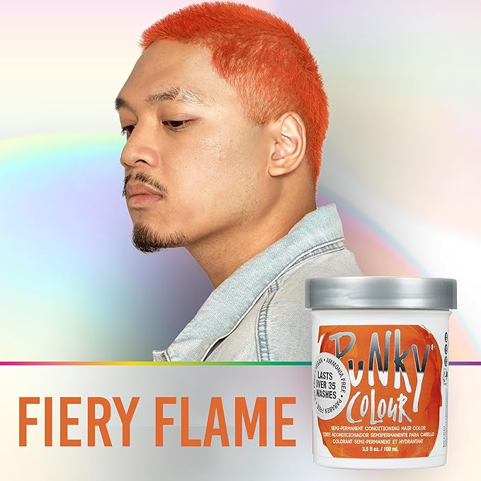 Punky Flame Semi Permanent Hair Color - Vegan & Cruelty-Free Conditioning Hair Dye, Lasts Up to 35 Washes, 3.5 fl oz