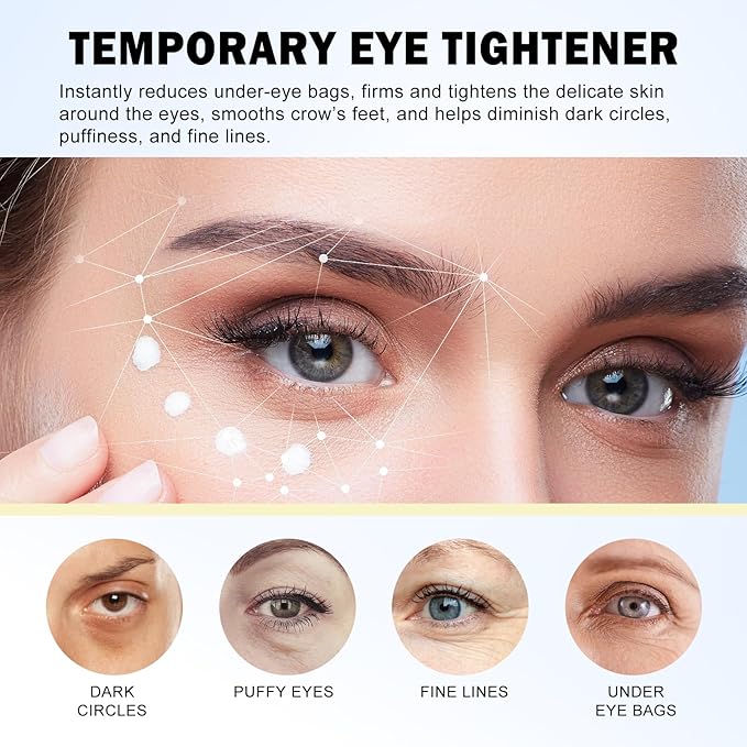 Temporary Instant Eye Tightener Cream – 60 ML Retinol Eye Cream for Puffiness, Eye Bags, Dark Circles & Fine Lines, Anti-Aging Firming Eye Repair Cream for Smoother, Revitalized Skin —2 fl. oz