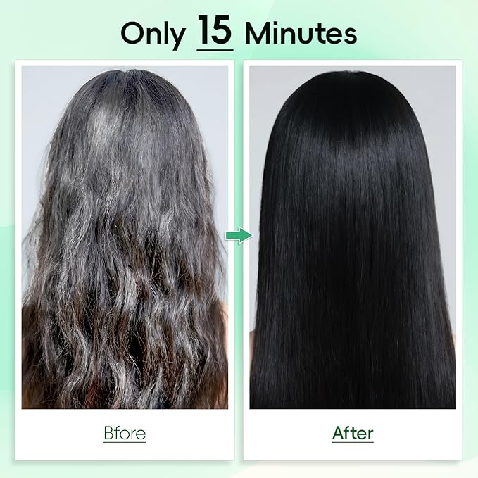 Black Hair Dye Shampoo for Gray Hair, Semi-Permanent Hair Color Shampoo for Men/Women,3 in 1 100% Grey Coverage,Natural herbal Ingredients (Black)