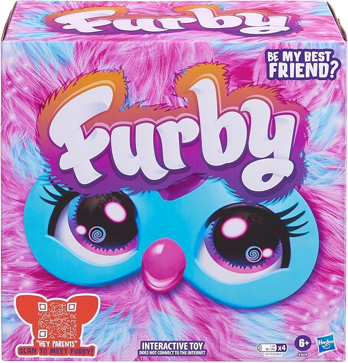 Furby Cotton Candy, 15 Fashion Accessories, Interactive Plush Toys for 6 Year Old Girls & Boys & Up, Voice Activated Animatronic, Pink & Blue (Amazon Exclusive)