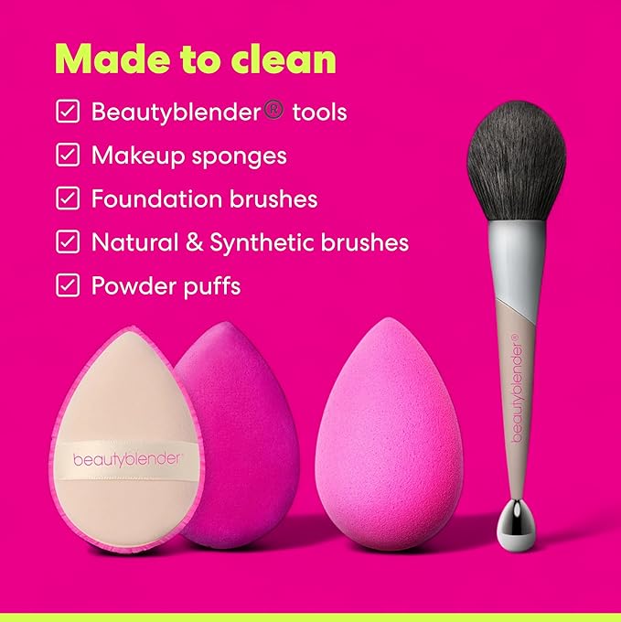 Original Pink Beauty Blender Makeup Sponge & Blendercleanser Solid Charcoal Sponge & Brush Cleanser + Silicone Scrub Mat Charcoal