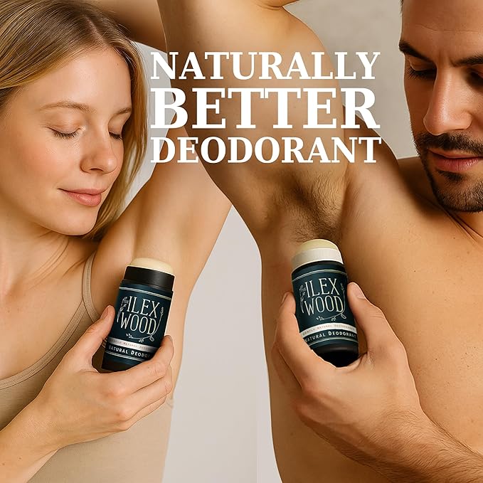 The Ilex Wood Natural Deodorant - 2.4fl oz. Handmade, Aluminum Salt Free, Plastic Free, Cruelty and Alcohol Free, Vegan, Eco Friendly Cardboard Tube - Gentle Citrus Oils, Sodium Bicarbonate Free.
