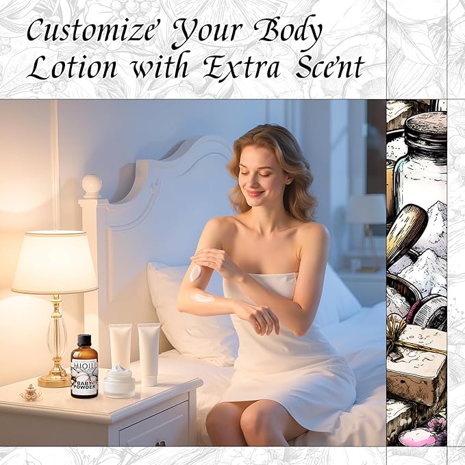 HIQILI Baby Powder Fragrance Oil - for Body Oils, Laundry Detergent, Candle, Perfumes & Soap Making, and Home Diffusers Use - 1 Fl Oz