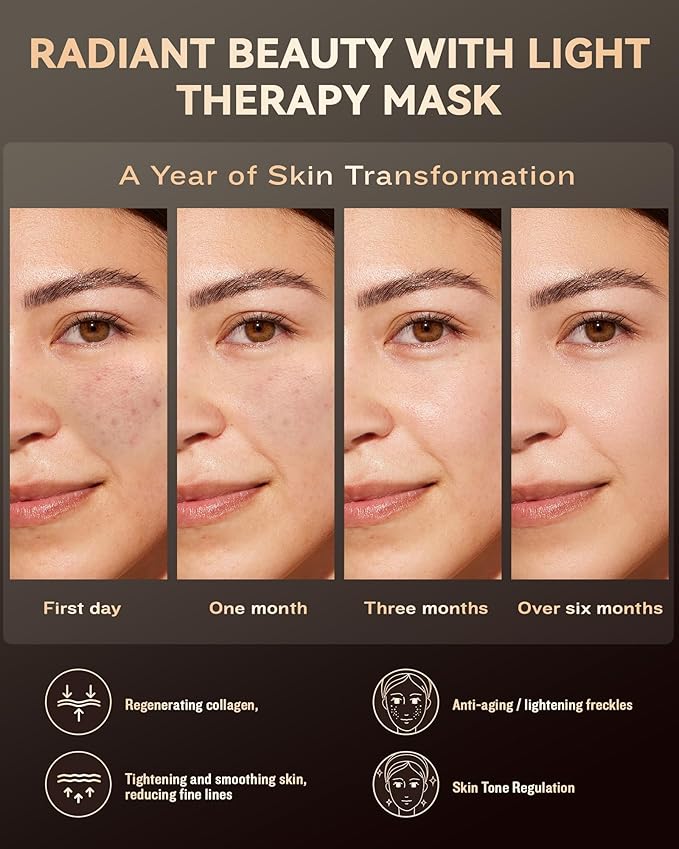 FOLOKE LED Light Therapy Mask Skin Care Mask, LED Red Light Therapy 630nm & 850nm Wavelength for Home Use, Body Beauty Machine for Care at Home