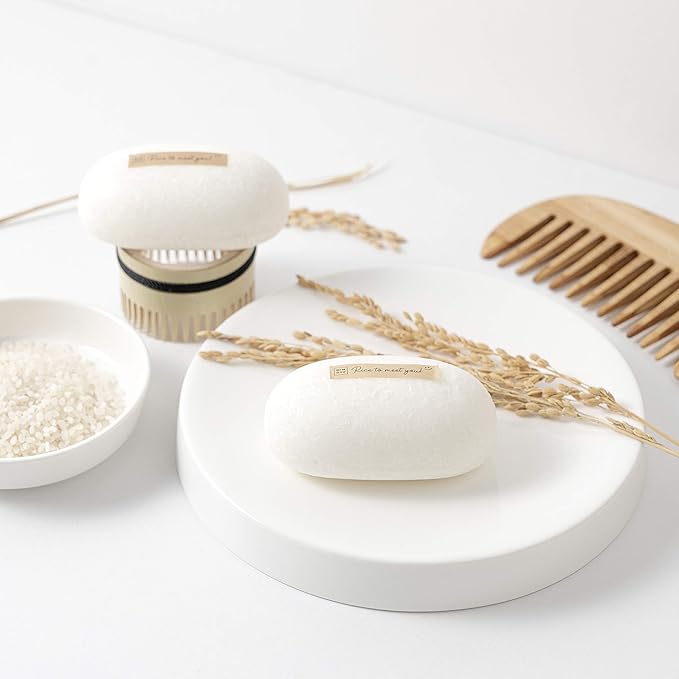 mimosu Fermented Rice Water Shampoo Bar – 2-Pack pH Balanced Unscented Solid Shampoo for hair growth, Nourishing, Eco-Friendly Korean Hair Care for Sensitive Scalp