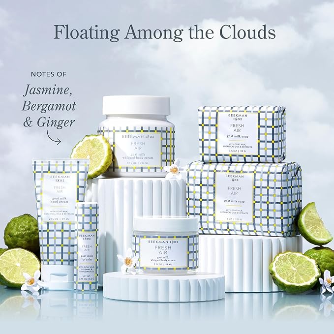 Beekman 1802 Whipped Body Cream, Fresh Air - Scented - 8 oz - Intensely Hydrating & Softens Skin - With Goat Milk - Good for Sensitive Skin - Cruelty Free