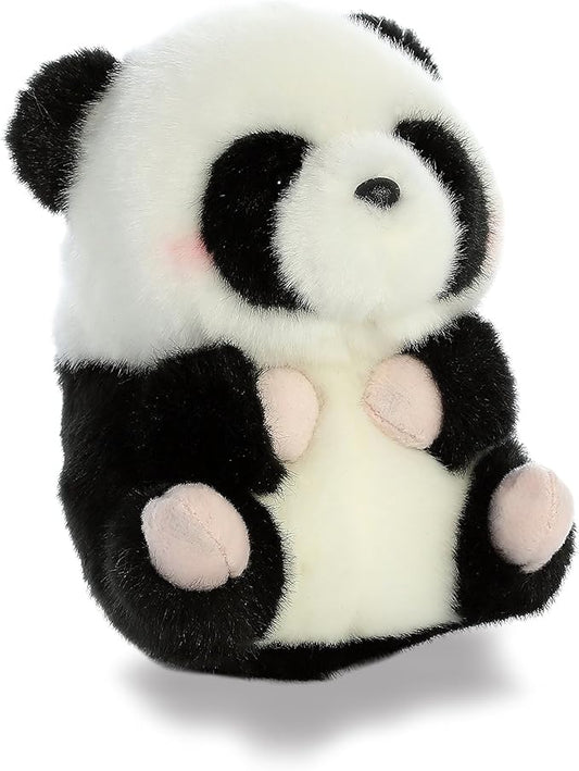 Aurora® Playful Rolly Pet™ Precious Panda™ Stuffed Animal - Compact Size for On-The-Go Fun - for Adults, Kids, Birthdays, and Anniversaries - White 4 Inches