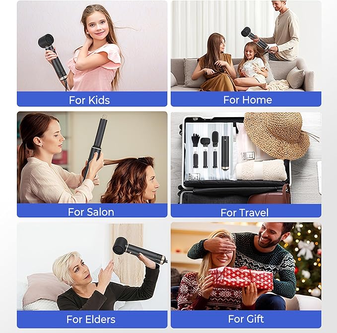 5 in 1 Hair Dryer Brush, Negative Ion Air Styler Wrap Hair Styler Upgrade Blow Dryer Brush Air Curler for Hair, Blowout Brush Set As A Gift for Straight/Curl/Drying/Smoothing