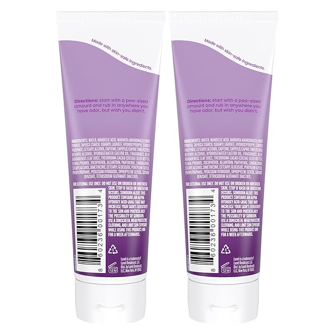 Lume Whole Body Deodorant - Invisible Cream Tube - 72 Hour Odor Control - Aluminum Free, Baking Soda Free, Skin Safe - 3.0 ounce (Pack of 2) (Lavender Sage)