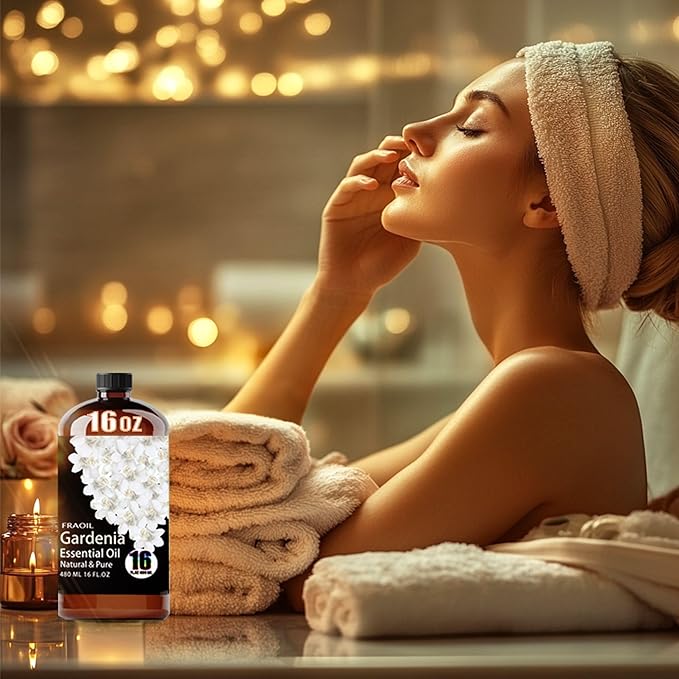 Gardenia Essential Oil, Gardenia Oil 16 Fl Oz 480 ML for Diffuser Humidifier Yoga Cleaning DIY Candle Soap Making Perfume Gift for Women Essential Oils