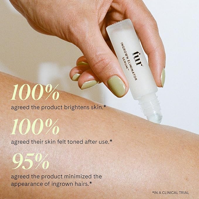 Fur Ingrown Eliminator Serum Rollerball Travel Size - Powerful Ingrown Hair Treatment Serum With AHAs and BHAs to Treat Ingrown Hairs and Bumps, Hydrates and Soothes Irritated Skin - 10 ml