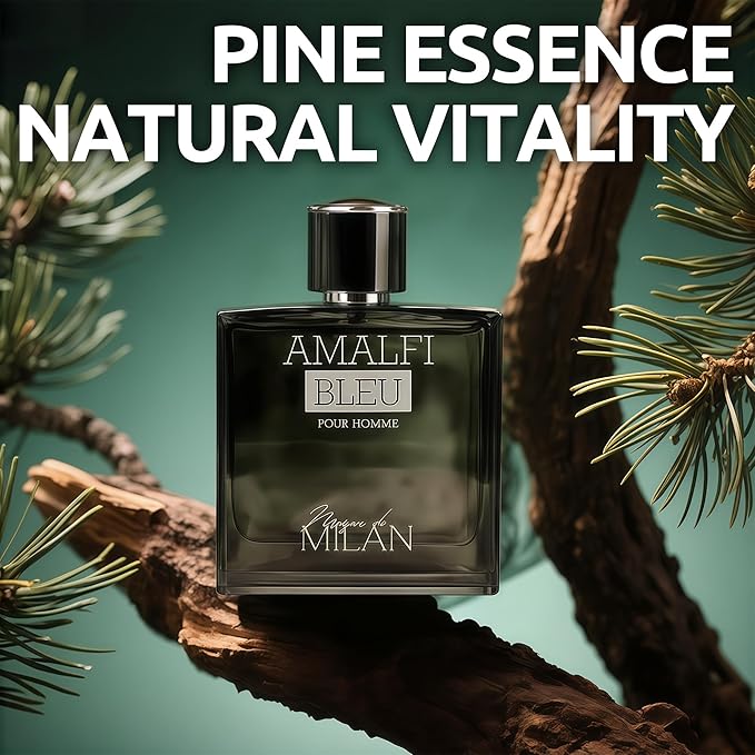 Men's Cologne Premium Fragrance Spray 100ml - Eau De Parfum - Long Lasting Amber Wood, Citrus, Spicy, Warm Scent for Daily Wear Inspired by Luxury Perfume(Amalfi Blue)
