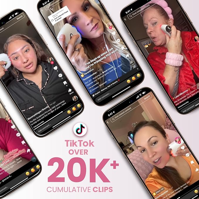 RIKI LOVES RIKI Sculptress PRO Gua Sha – 5-in-1 Smart Facial Massager with Heat, Cooling, Micro, LED Light Therapy & Vibration | Lifting & Tightening Tool for Face Contour, Puffiness & Glowing Skin