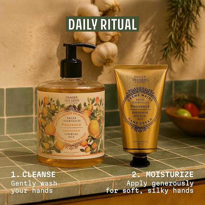 Panier des Sens Provence Hand Cream - Nourishing Shea Butter Hand Cream for Dry Cracked Hands 97% Natural Ingredients - Dermatologically Tested Hand Lotion for Woman Made in France, 2.5 fl oz