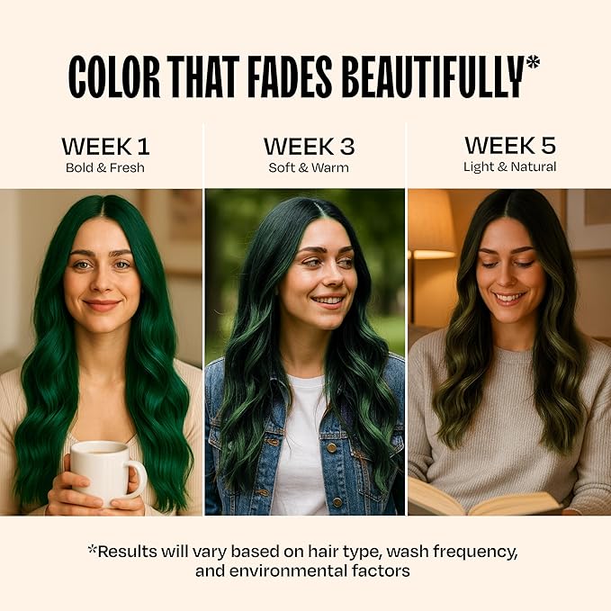 Overtone Color Depositing Semi-Permanent Hair Dye Conditioner - 8 oz For Natural & Color-Treated Hair, Moisturizing Shea Butter & Coconut Oil - Vegan & Cruelty-Free, Emerald Envy