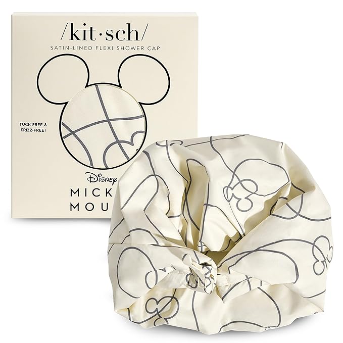 Kitsch Mickey/Minnie Luxury Shower Caps for Women Reusable Waterproof - Large Shower Cap for Women and Men, Non-slip, Quick-dry Hair Cap for Long and Short Hair, Stylish Design
