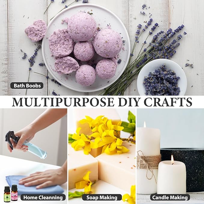 SACATR Essential Oil Set - Perfect for Diffuser, Massage, Soap, Candle, Bath Bombs Making, 60x10ml(0.33fl.oz)