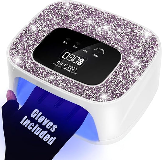 UV LED Nail Lamp Dryers Cordless 168W Diamond UV Light for Gel Nails Polish,Fast Curing Colored Poly Builder Gel Lamp with Sensor 4 Timer Touch Screen 36 LED,Professional Manicure Pedicure Art Tools