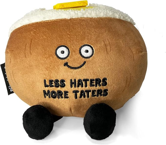 Punchkins Potato Plushie - Less Haters, More Taters Cute Potato Plush, Gift for Potato Lovers, Food Plush Toy for Gifting