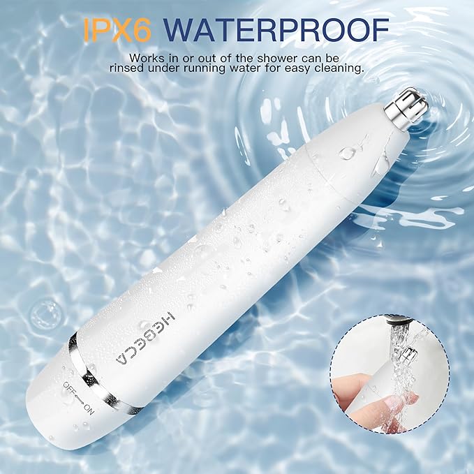 Nose Hair Trimmer for Women Men - Electric Ear and Nose Hair Trimmer - 2 in 1 Facial Hair Remover Portable for Painless Face Eyebrow Trimmering Waterproof (Pearl White 2in1)