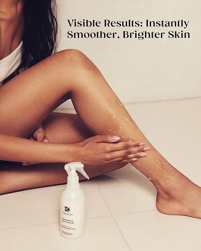 KAPLAN MD Diamond Contour Insta-Glow Gommage Body Peel – Body Exfoliator & Skin Peel with Glycolic Acid, Pineapple Ceramides & Crushed Diamonds - Exfoliating for Smooth, Radiant Skin, 3.4 fl oz