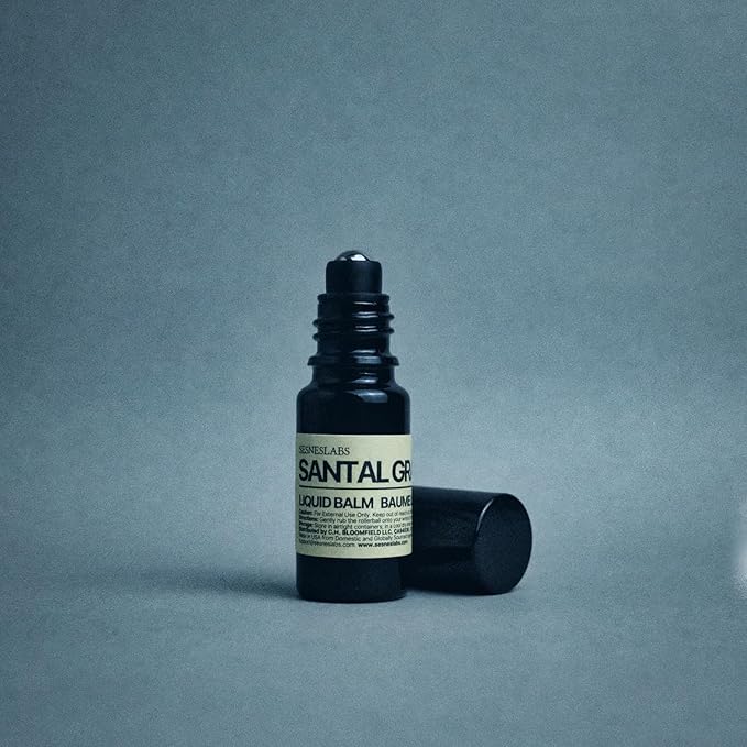 Santal Grass Roll-On, Perfume, Alcohol Free, Olfactive Marker, Niche Scent, Eucalyptus, Papyrus, Cardamom, Sandalwood Essential Oils Blend, Unisex Perfum for Women and Men 10ml/.33 fl Oz