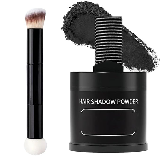 Gowwim Root Touch up Powder, Instantly Gray Hair Cover up Hairline Powder for Women & Men Waterproof and Sweatproof Root Cover Up Long-Lasting for Thinning & Loss Hair (Black6, 10G+1)