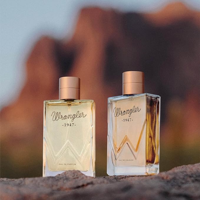 Wrangler 1947 Perfume by Tru Western, 2.5 fl oz, Jasmine, Denim, White Leather, and Amber Drops Scented Eau de Parfum