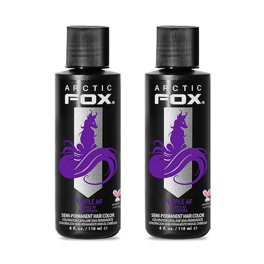 Arctic Fox Semi-Permanent Hair Dye, Vegan & Cruelty-Free, Conditioning, Ammonia-Free, Long Lasting, Purple AF, For All Hair Types, 4 Fl Oz (Pack of 2)