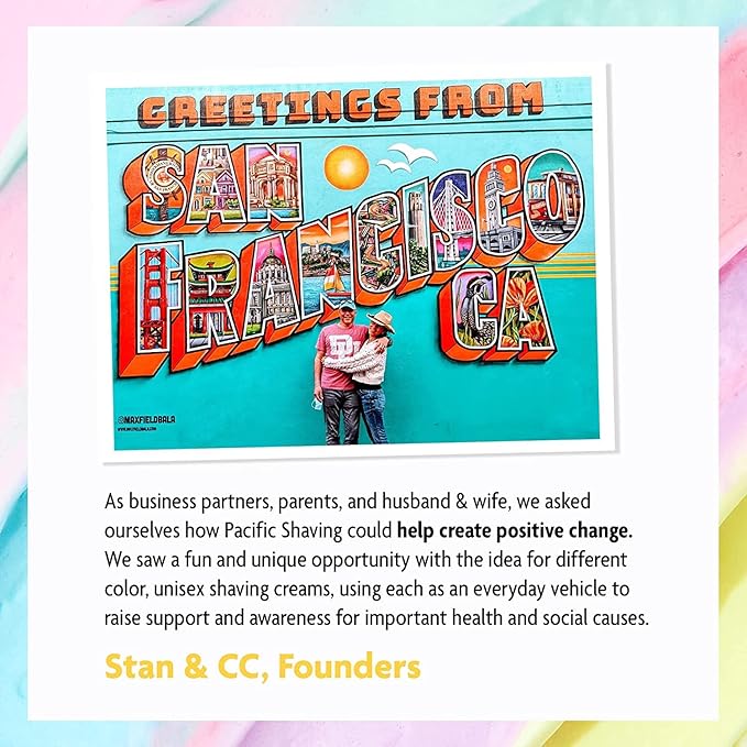 Pacific Shaving Company Yellow Shaving Cream - Foaming Colorful Shaving Cream - Hydrating, Redness Reducing + Irritation Free Shave Cream (7 Oz)