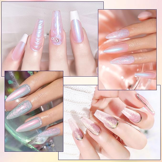 Artdone Sheer Gel Nail Polish Set Jelly UV Gel 6 Colors Translucent Milky White Pink Nude Brown Colors Nail Polish For All Seasons