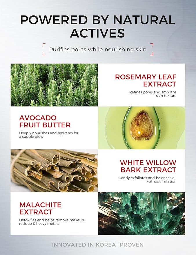 Clay Mask for Face & Sensitive Skin: Triple Mud Formula Deep Cleans Pores Reduces Acne Balances Oil & Improves Texture - 3.88 Oz