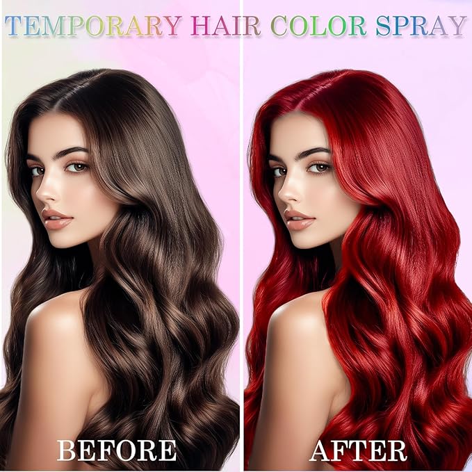 Temporary Hair Color Spray for Women and Kids, One-Time Use Hair Color Wax, Washable Disposable Natural Hair Spray Hair Strong Style for Party, Hollowen, Cosplay (Fired Red, 120ML)