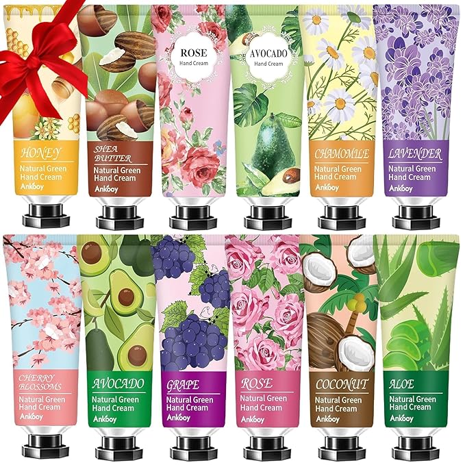 12 Pack Hand Cream for Dry Cracked Hands,Stocking Stuffers for Women,Teengirls,Christmas Small Gifts, Natural Hand Lotion Travel Size,Bridesmaid Gifts;Teacher Appreciation Gifts