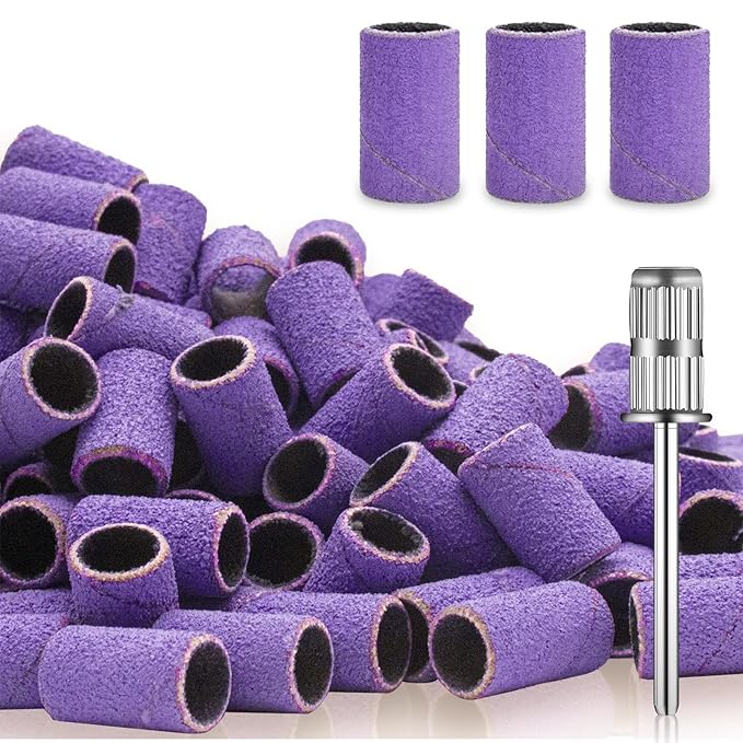 Electric Nail Drill Kit, Professional Cordless Electric Nail File for Acrylic Gel Dip Powder Nails Portable Nail Machine Kit Manicure Pedicure Tools Set with Nail Drill Bits Sanding Bands (Purple)