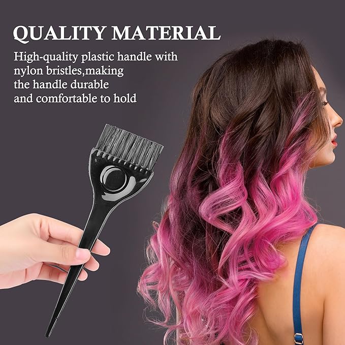 uxcell Hair Dye Tint Brush, Professional Salon Color Bleach Applicator Brush for Women, 1 Pcs 1 x 2.4 Inch Large Soft Feathered Bristles Hair Comb Coloring Tool for Home DIY Dyeing, Black