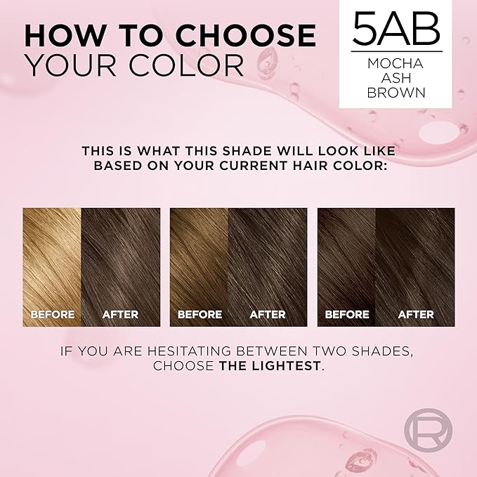 L'Oreal Paris Excellence Crème Permanent Hair Dye, Triple Care Hair Color with Pro-Keratine Complex for 100% Gray Hair Coverage, 5AB Mocha Ash Brown, 1 Kit