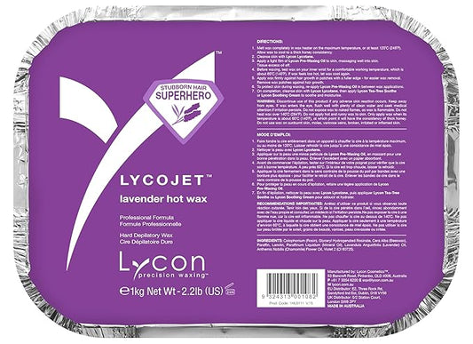 Lycon LycoJet Lavender Hard Wax Bricks for Hair Removal, Effortlessly Removes Stubborn Hair with Professional-Grade Soothing Formula, Suitable for Sensitive Skin, 1kg/ 35.3 oz