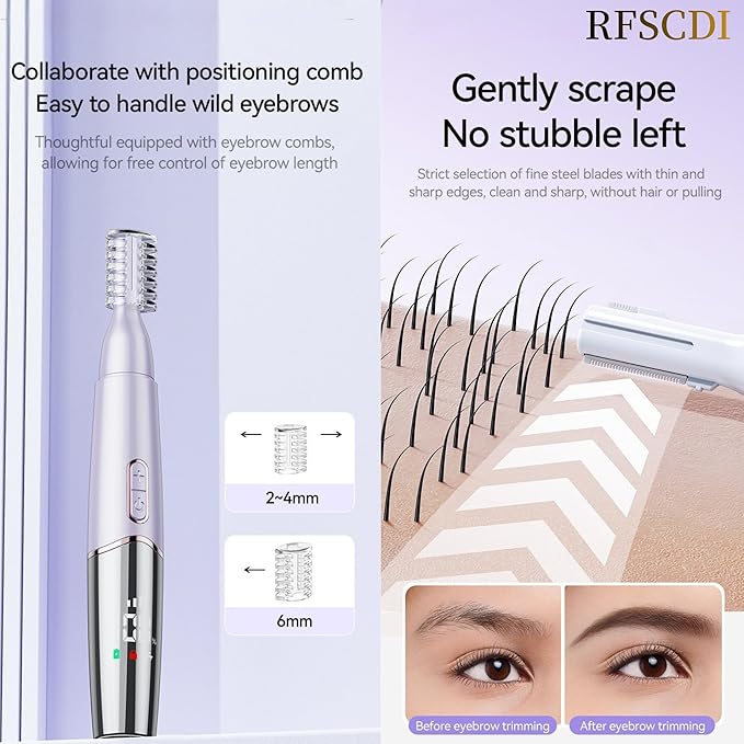 5-in-1 Rechargeable Nose & Ear Hair Trimmer - IPX7 Waterproof Dual Edge Grooming Kit for Men & Women, Perfect for Hair Removal of Nose, Eyebrows, Beard, Bikini, and Facial Hair (Purple)