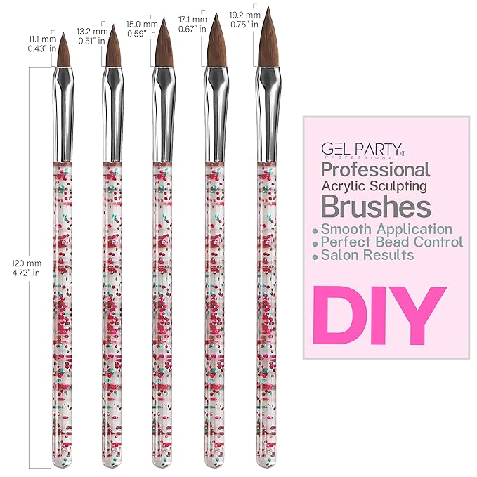 GELPARTY Nail Art Brush Kit – 32 PCS Professional Nail Brushes for Acrylic, Gel, UV/LED, Ombre & 3D Design | All-in-One Manicure Tool Set for Salon & DIY