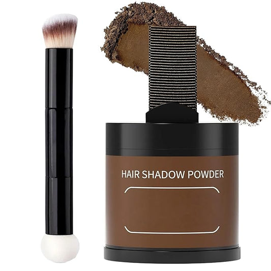 Gowwim Root Touch up Powder, Instantly Gray Hair Cover up Hairline Powder for Women & Men Waterproof and Sweatproof Root Cover Up Long-Lasting for Thinning & Loss Hair (Med Brown2, 10G+1)