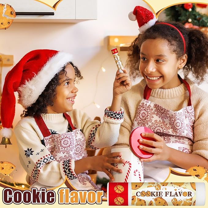 100pcs Christmas Peppermint Flavor Lip Balms Gift Bulk Candy Gingebread Hot Cocoa Cookie Cinnamon Flavor Lip Balm Favor Christmas Party Gift Stocking Stuffer for Coworker Staff Employee (Cute)