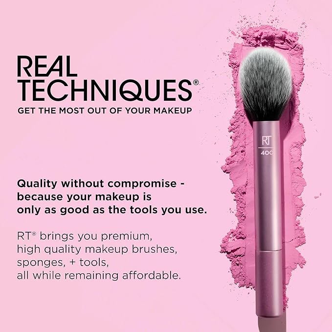 Real Techniques Miracle Complexion Sponge + Miracle 2-In-1 Powder Puff, Makeup Blending Sponge & Dual-Sided Powder Puff, For Liquids, Creams, & Powders, Vegan & Latex-Free, 2 Count