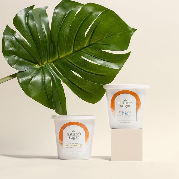 Nature's Sugar Wax Sugaring Paste for Legs, Back, Arms, Chest. All-Natural Hair Removal for Women and Men. Any skin types. Vegan. Cruelty-Free. (1 All Purpose, 1 Firm)